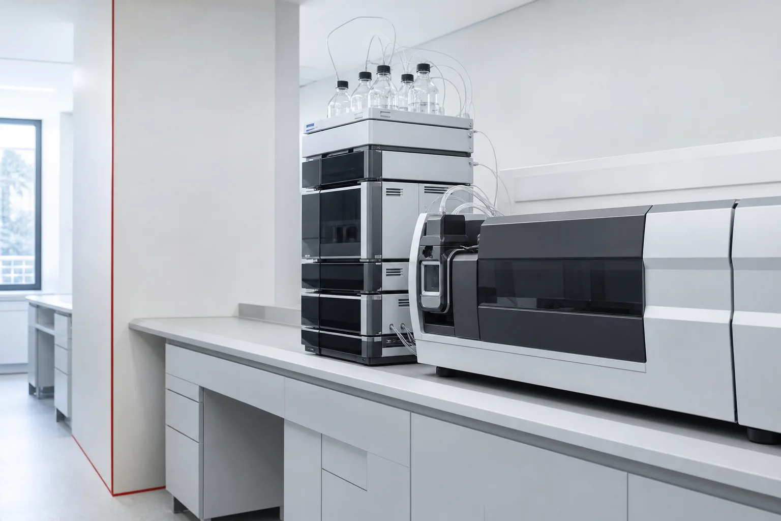 Modern analytical laboratory with UHPLC and LC-MS instrumentation